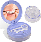 Denture Box Leak-Proof Dental Retainer Case, Portable Denture Bath with Mirror, Removal Tool and Extra Storage Layer, Denture Case Perfect for Traveling and Daily Use (Purple)