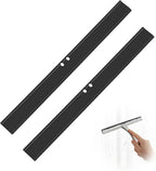 2 PCS Rubber Squeegee Replacement Blades, Black Squeegee Replacement Rubber 10 Inch Standard Shower Glass Doors Squeegees Replacements Squeegees Silicone Accessory, Black