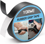 Rubber Grip Tape, Ultra-Thin Strong Adhesive Anti-Slip Waterproof Heat Resistant Wear-Resistant Cushion Pad, Making Handles or Contact Surfaces Safer, with Grip and Comfort (Black, 1In x 10Ft)