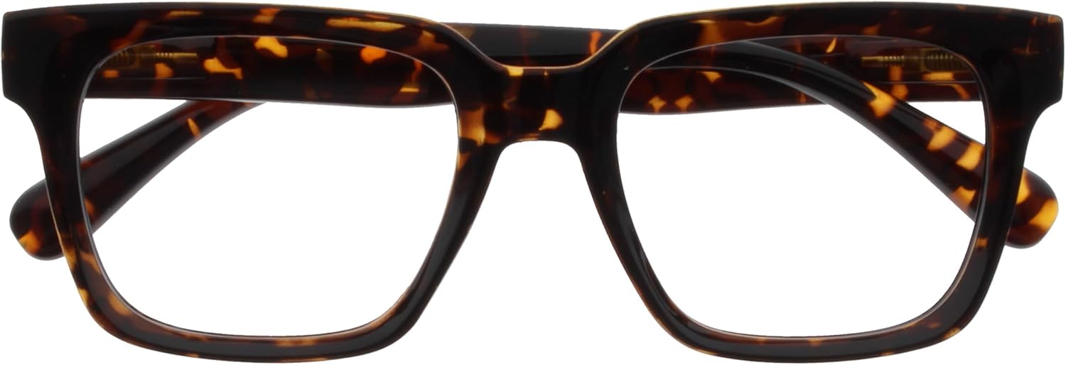 OPULIZE ERA Blue Light Blocking Reading Glasses for Women & Men-Readers-Anti-Glare-UV400 Protection-Oversized Frame-Computer and Screen Glasses-Brown Tortoiseshell- +2.00(Pack 1 of with 1 Pouch)
