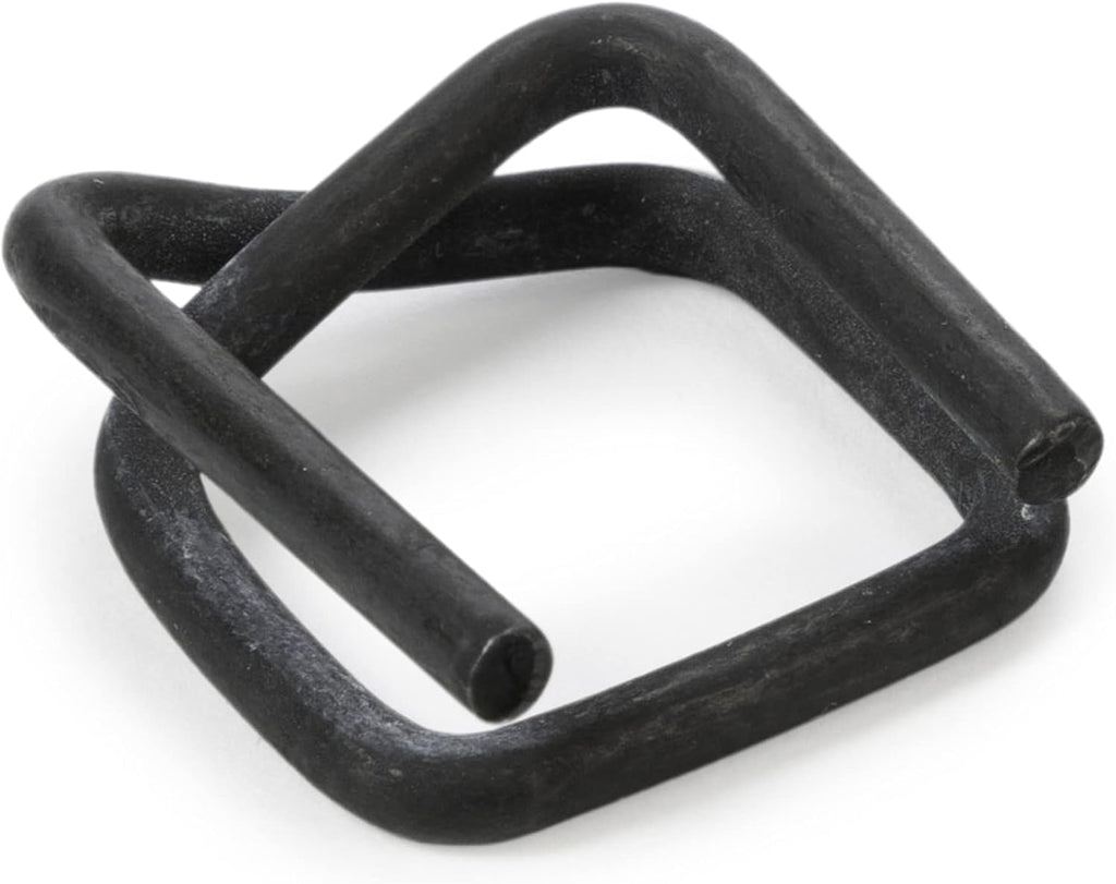 Phosphate Cord Strapping Buckles 1/2", Pack of 100 - Heavy-Duty Metal Buckles with Phosphate Coating for Woven Cord Strapping - Reusable Metal Wire Buckle for Strapping - SKU BP-12-M by IDL Packaging