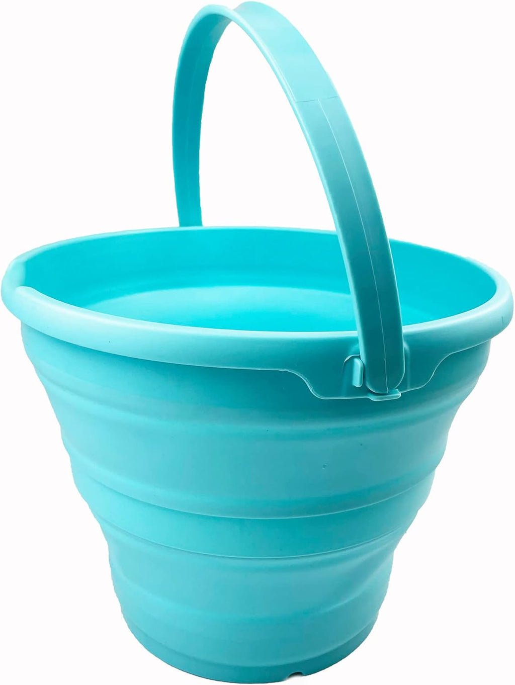 SAMMART 10L (2.6 Gallon) Collapsible Plastic Bucket - Foldable Round Tub - Portable Fishing Water Pail - Space Saving Outdoor Waterpot, Size 33cm Dia (Jade)
