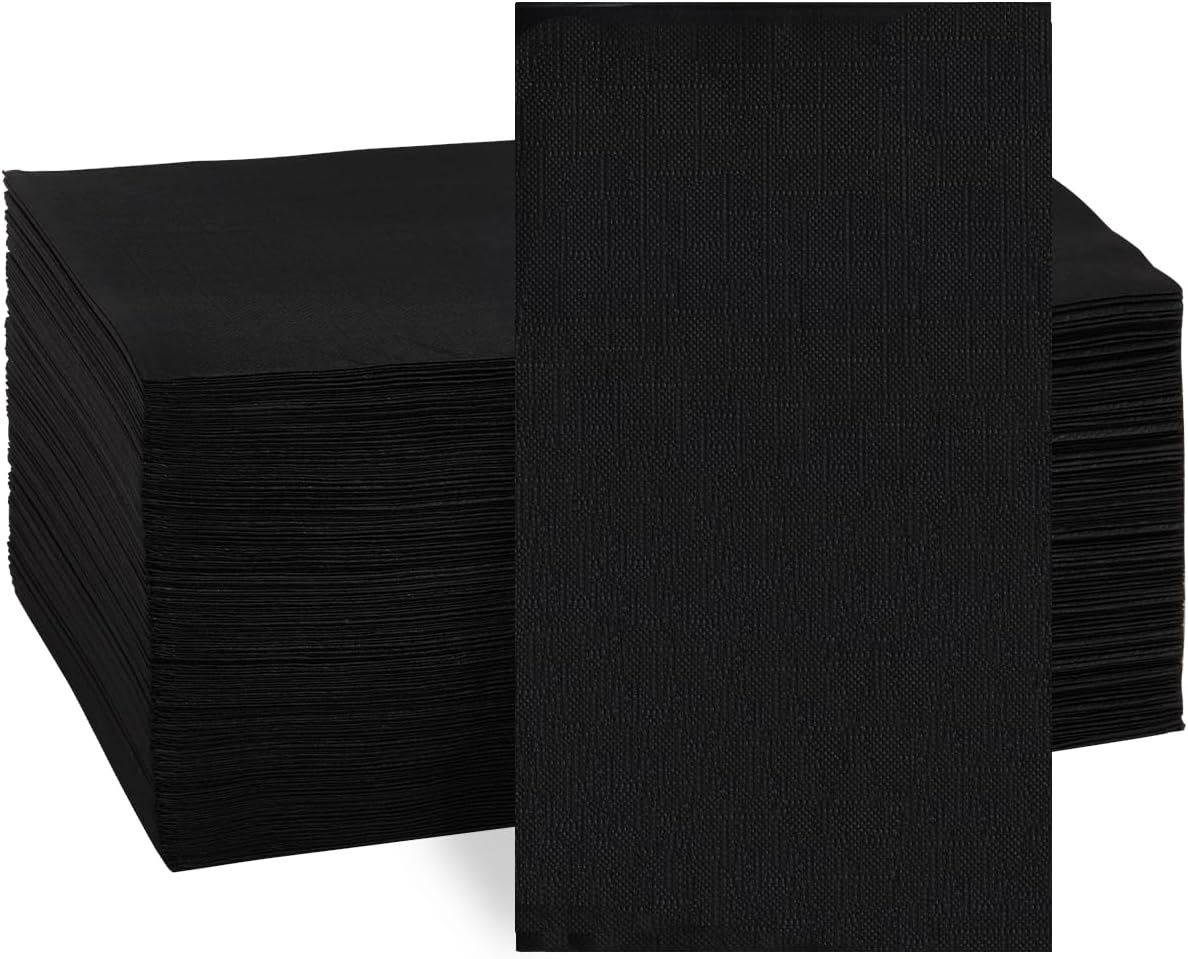 Goodluck 100-Pack Black 3-Ply Disposable Guest Napkins, 13 x 16 Inch Large Paper Hand Towels for Bathroom, Soft & Absorbent Dinner Napkins for Party, Wedding, New Year, Wedding, Birthday Party