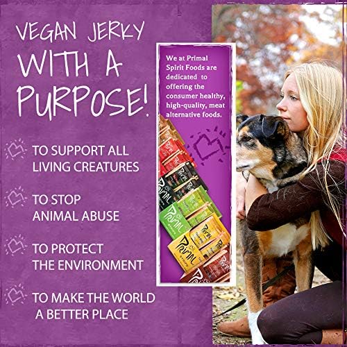Primal Spirit Vegan Jerky - Seitan Power Pack, 10 g. Plant Based Protein, Certified Non-GMO, No Preservatives ("The Classics" Teriyaki, Thai Peanut, and Mesquite Lime, 12-Pack, 1 oz)
