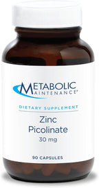 Metabolic Maintenance Zinc Picolinate - Supports Healthy Immune System - Delivers 30 mg of Zinc - Highly Bioavailable Superior Absorption - Vegetarian & Hypoallergenic - 90 Servings - 90 Capsules