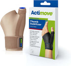 Actimove Sports Edition Thumb Stabilizer Wrist Brace, Extra Stays | Thumb Splint for Trigger Finger, Arthritis Pain, Sprain & Carpal Tunnel Support, Beige, Small/Medium