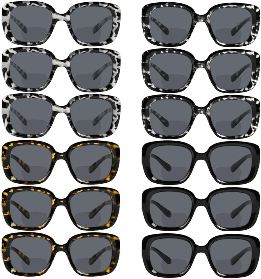 Eyekepper 4-Pack Bifocal Sunglasses Women Chic Bifocal Tinted Readers