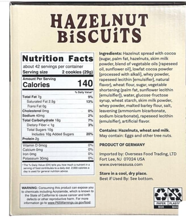 Le..Chic Patissier Hazelnut Filled Biscuits, 10.72 oz, 4-count