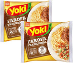 Yoki Seasoned Cassava Flour Brazilian Corner Bundle [2 Pack] 17.6 oz | Farofa De Mandioca Pronta Temperada Yoki 500g (Pack of 2) | Gluten Free