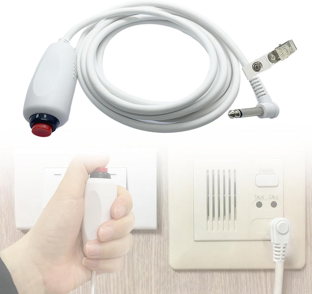 Nurse Call Cord, Red Button Momentary Call Cable for Nurse Station,10ft,6.35mm Plug