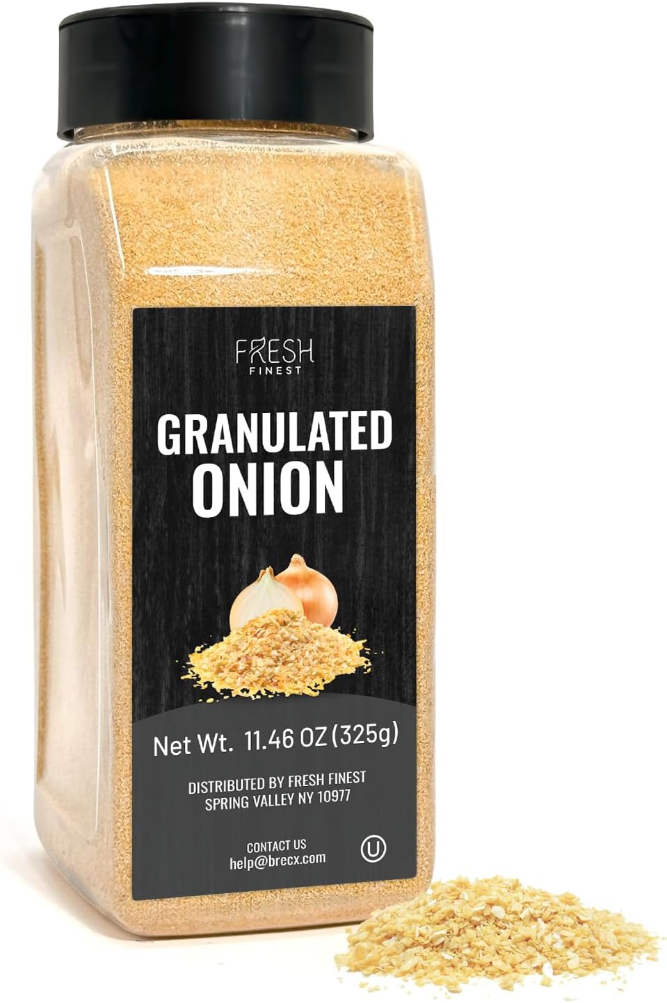 Fresh Finest Granulated Onion 11.46oz - Premium Onion Powder - All-Natural, Non-GMO, Gluten-Free, Kosher - Perfect for Cooking, Seasoning, and Enhancing Flavors