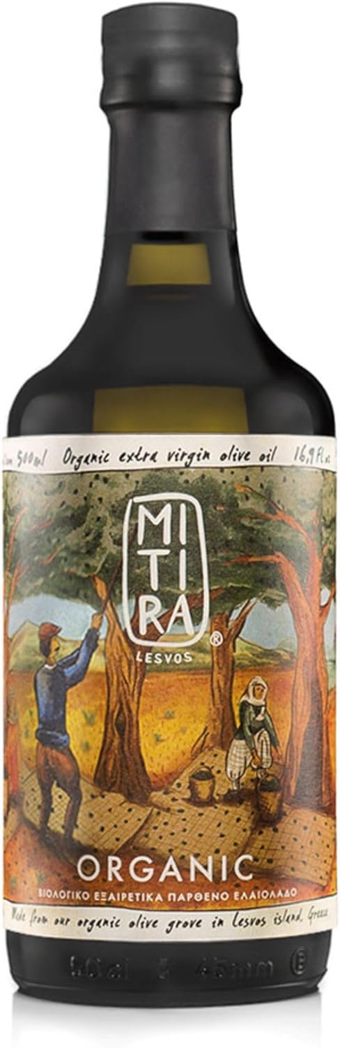 MITIRA ORGANIC Extra Virgin Olive Oil, 500mL, Herbaceous Flavor, available at Hellenic Farms