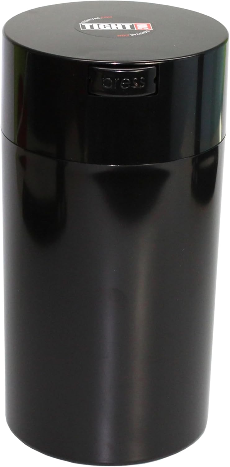 Tightvac - 3 oz to 12 Ounce - Patented Airtight Container | Multi-use Vacuum Container Works as Smell Proof Containers for Herbs and Dry Goods. Black