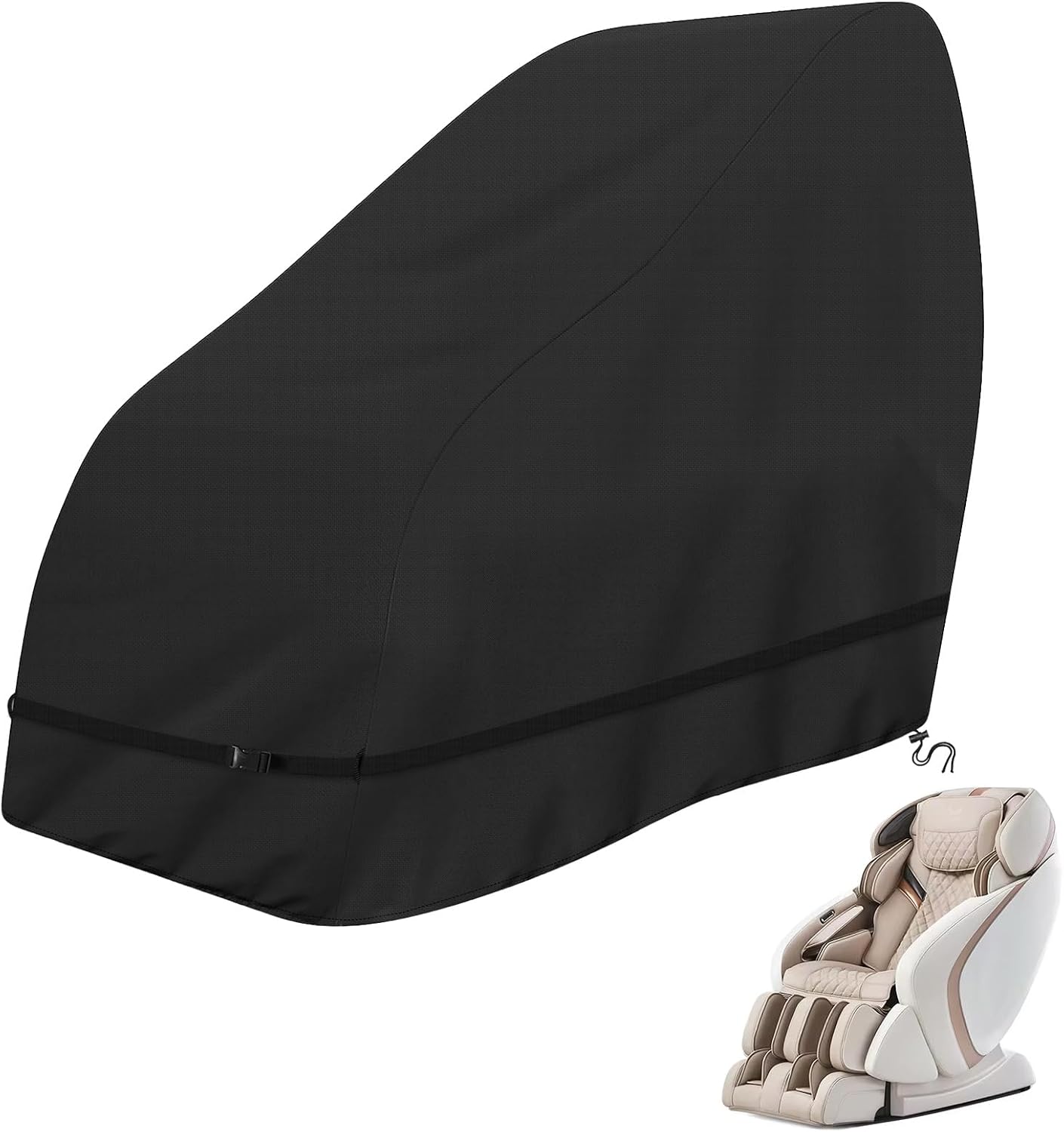 COSHNIBI Massage Chair Cover,Heavy Duty Waterproof and Dustproof Zero Gravity Massage Chair Cover for Most Brands of Full Body Shiatsu,63 x 39.5 x 55.5 Inches,Black