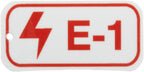 Brady 105679 3" Width x 1-1/2" Height, B-401 BradyTuff Plastic, Red on White Energy Source Tag, Legend "E-1" (Pack of 25)