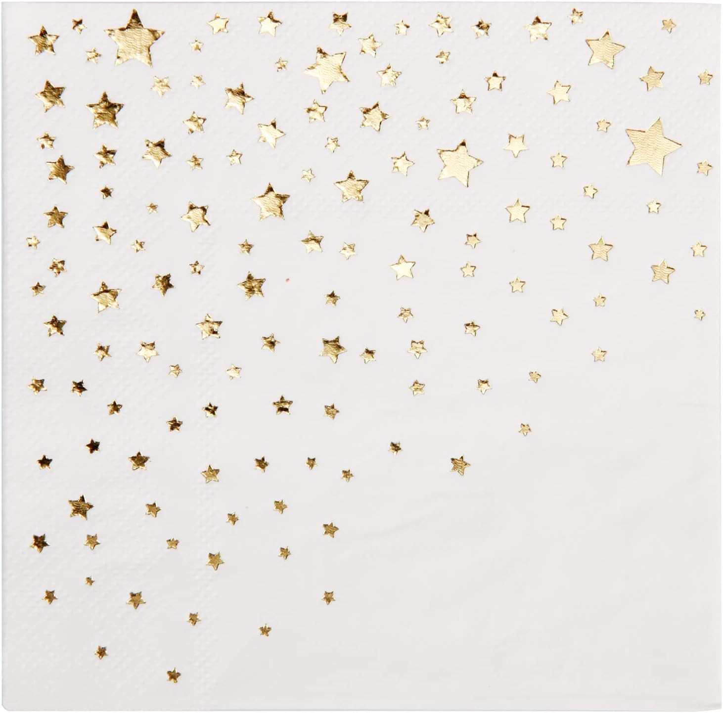 Stylish Gold Star Napkins, 100 3Ply Gold Cocktail Napkins, White and Gold Napkins, Disposable Party Napkins, 5x5 Inch Wedding Cocktail Napkins, Paper Cocktail Napkins, Bridal Shower Napkins