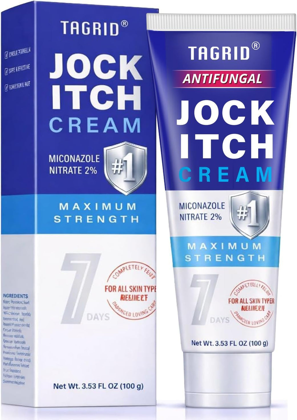 Antifungal Jock Itch Cream: Jock Itch Relief for Men and Women - Extra Strength Antifungal Cream for Skin - Relief for Itchy Skin - Premium Anti-Fungal Relief - Relieves Itching Burning - 3.53 OZ
