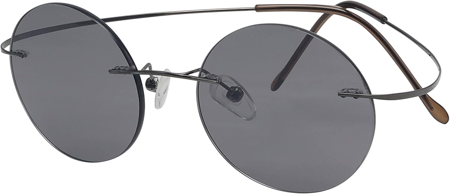 Eyekepper Titanium Rimless Round Reading Glasses Circle Readers For Men