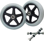 2 Pack Wheelchair Wheel - Environmentally Friendly PU Material,6 Inch Solid Tire,Wear-Resistant,Anti-Slip,Universal Wheelchairs, Walker and Various Cart Replacement Wheel Accessories，Grey