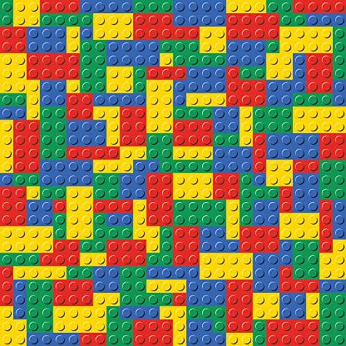 Colorful Building Blocks cake topper for 1/4 sheet cake or larger