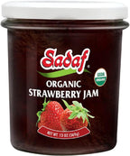Sadaf Organic Strawberry Jam - Jelly made from organic strawberries - Organic jam strawberry spread - Fruit spread of strawberry jam organic -13 oz