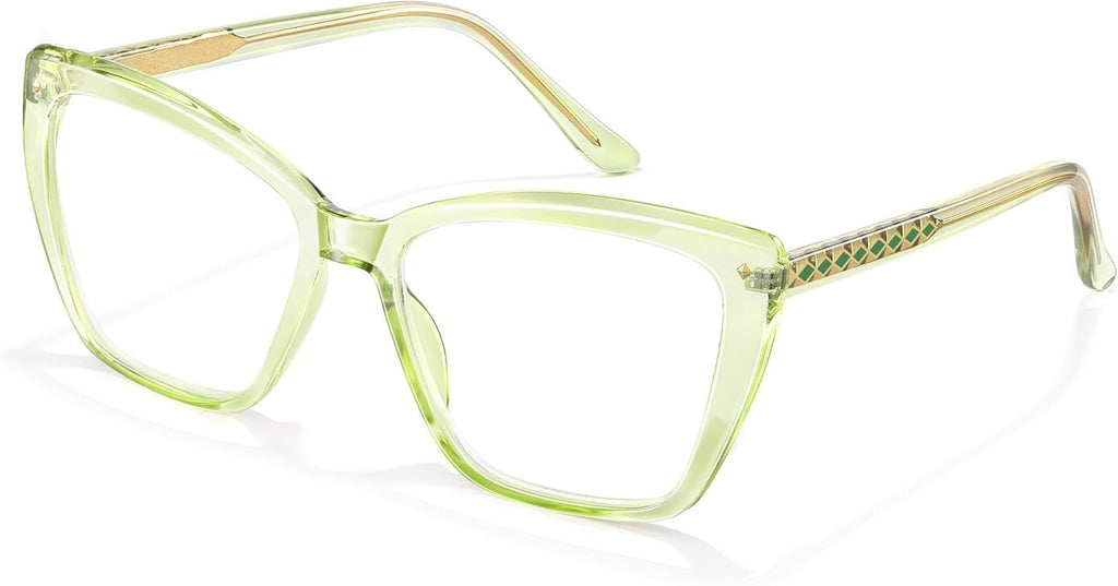 Oversized Cat Eye Blue Light Blocking Reading Glasses for Women Men, TR90 Stylish Glasses, Computer Readers