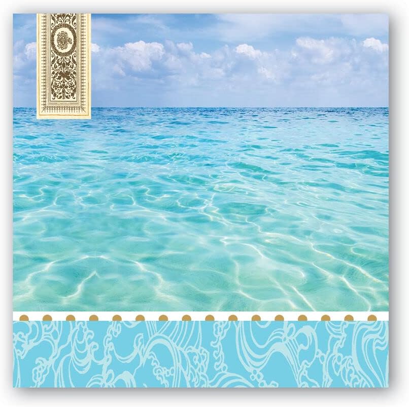 Michel Design Works Soft Triple-ply Paper Luncheon Napkins, Beach Themed, Perfect for Everday Use and Display, 20 Count