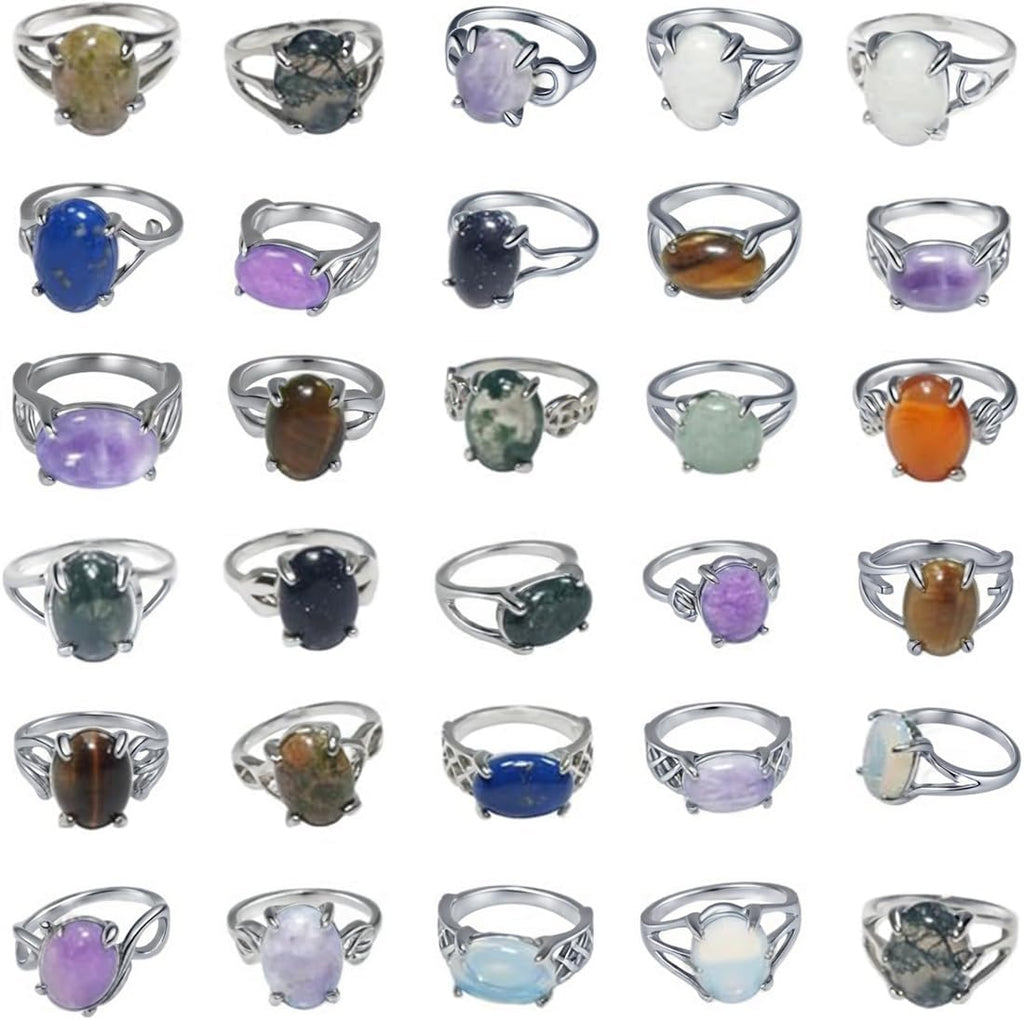 RICHRAIN 30PCS Lot Crystals Rings Bulk Items Wholesale Clearance Wholesale for Boutique Resale Wholesale Jewelry Rings for Women Al Por Mayor