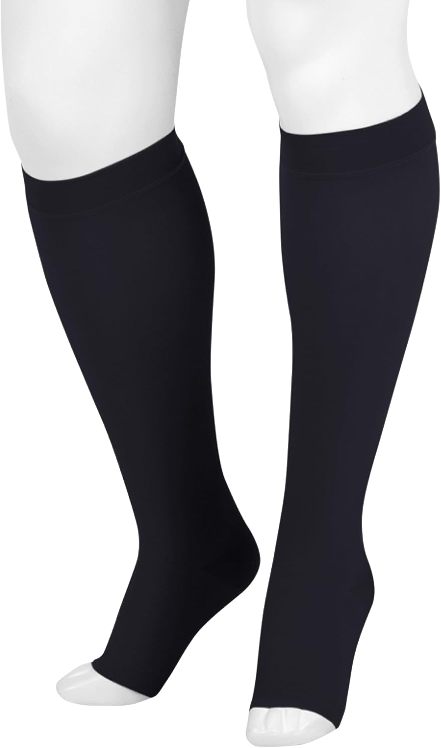 Juzo Dynamic Varin 3512 Knee-High 30-40mmhg Open Toe Stocking with Silicone Top Band, Short