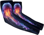 Ocean Jellyfish Arm Sleeve Cover UV Protective for Adult Youth Compression Jellyfish Arm Sleeves with Thumb Hole for Outdoor Driving Cycling,Running,Fishing,Gardeners