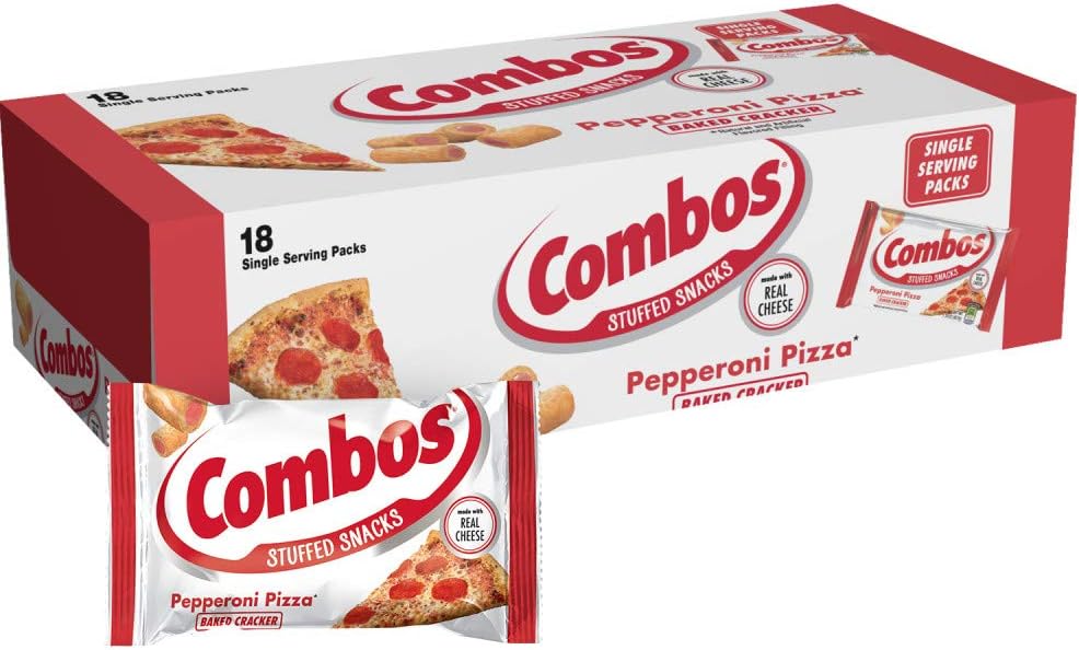 COMBOS Pepperoni Pizza Cracker Baked Snacks Bag 1.7 Ounce, 18 Count (Pack of 2)