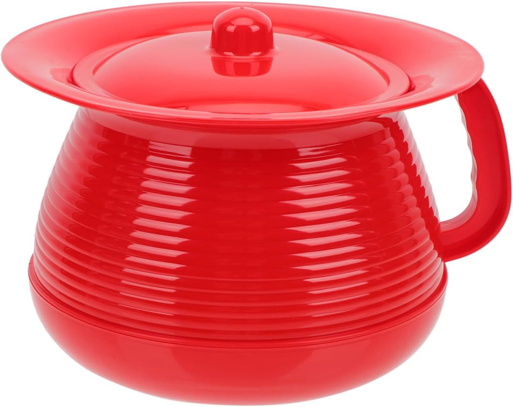 Thickened Plastic Urine Basin with Lid Portable Adult Urinal Container Leak-Resistant Spittoon Pot for Men Women Kids Travel Camping 8.07X8.07X5.51 Inches