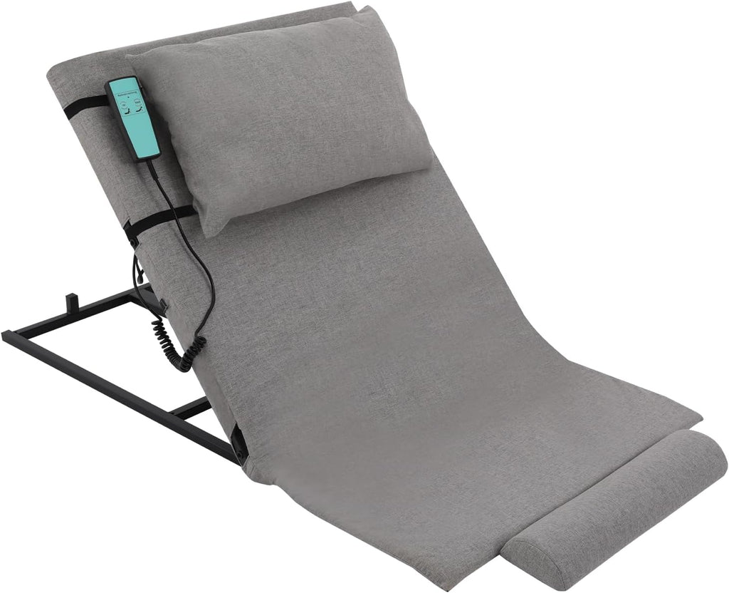 Adjustable Power Lifting Bed Backrest,Electric Lifting Backrest w/Remote Control Device,Electric Auxiliary backrests,Sit-up Back Rest Chair 660lbs Capacity (Grey)