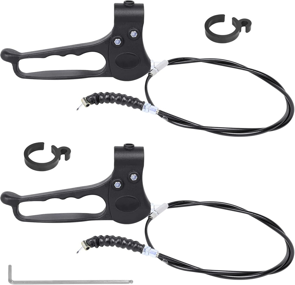 2PCS Brake Handle Replacement for Rollator Walker, Replacement Parts for Roller Walker with 41 Inch Cable Driving Components of Four-Wheel Rolling Aids, Including Buckles and Screwdrivers