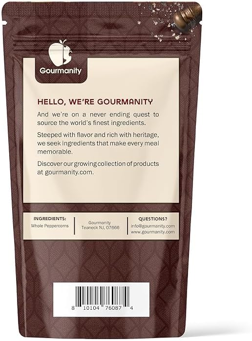 Gourmanity 1lb Coarse Black Pepper Butcher's Cut 12 Mesh, Bulk Ground Black Pepper, Cracked, Coarse Ground Pepper, ASTA Grade