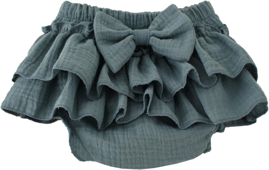 Baby Girls Bloomer Skirt Shorts Bowknot Cotton Gauze Ruffle Diaper Cover Shorts Briefs Cute Bloomers Underpants