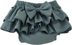 Baby Girls Bloomer Skirt Shorts Bowknot Cotton Gauze Ruffle Diaper Cover Shorts Briefs Cute Bloomers Underpants