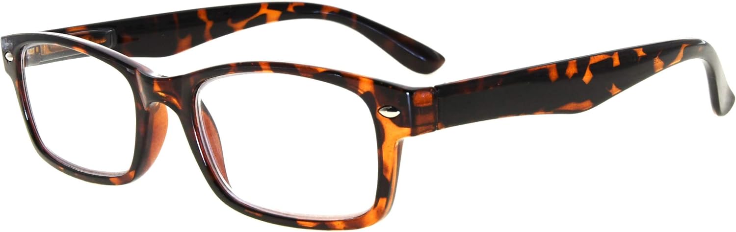 Eyekepper Reading Glasses with Spring Hinges for Women Tortoise Frame Readers +4.00