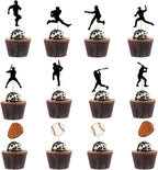 24pcs Baseball Cupcake Toppersbaseball player Cupcake Toppers forboys birthday Cake and BakingDecor,Muffin Cake Picks for party,Pizzaand lce Cream toppers(Baseball Praty)