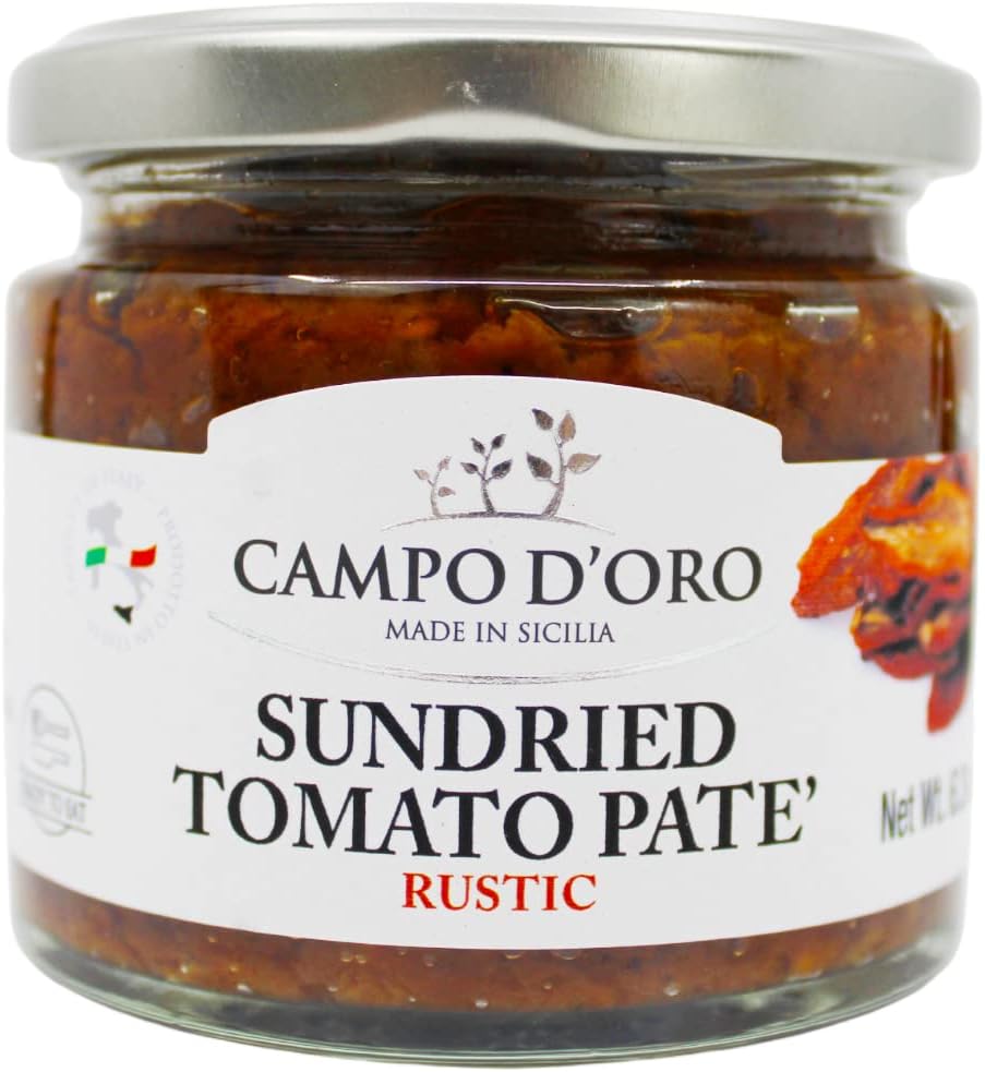 CAMPO D'ORO - Sun-Dried Tomatoes in extra virgin olive oil, (6.35 oz -180 g), Non-GMO, Product of Italy
