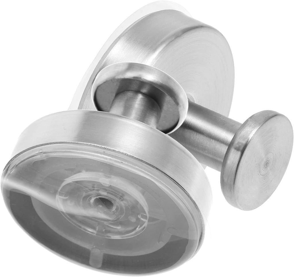 Uonlytech 2 Pieces Stainless Steel Suction Cup Hooks No Drill Strong Hold for Bathroom and Dorm Wall Hanging Towels Clothes Hats Silver