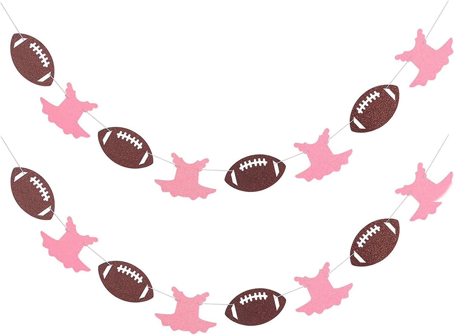 Touchdowns or Tutus Gender Reveal Banner Party Sign Glittery Garlands Dessert Bar Bunting - 2 Strands