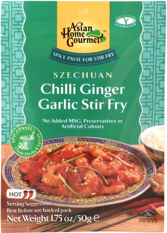 Asian Home Gourmet Spice Paste for Stir Fry: Szechuan Chilli Ginger Garlic Stir Fry (1 x 1.75 OZ)