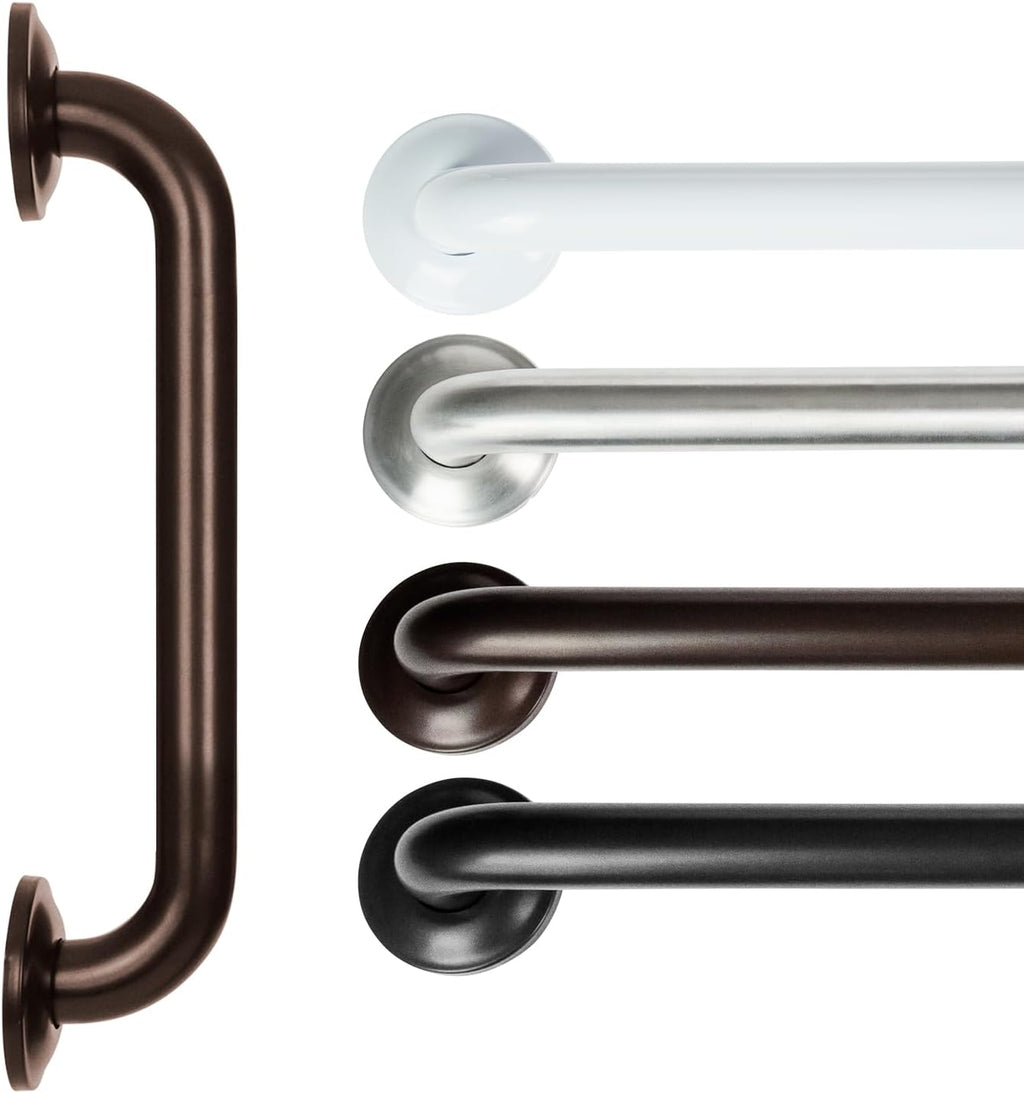 Vive Grab Bar for Showers - Bathroom Antislip Handrail for Seniors, Elderly Assistance Product, Heavy Duty Shower Handles, Handicap Grab Bars, Stainless Steel, Multipurpose, 440 lbs (Dark Bronze)