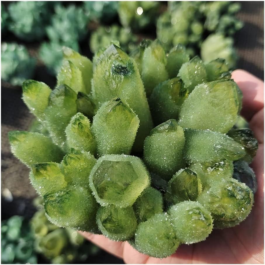 Health & Household Natural Green Ghost Phantom Quartz Crystal Cluster Healing Specimen