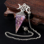 Pendulum Crystal Necklace, Natural Chakra Pendulums for Dowsing, Spiritual Pointed Crystal for Witchcraft Supplies, Divination Tools