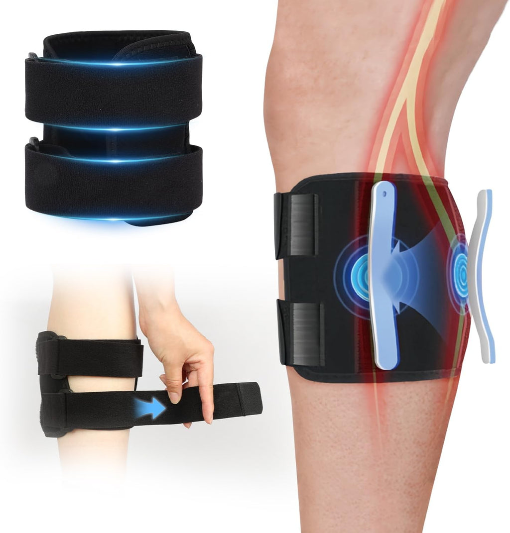 supregear Sciatica Relief Devices-Nerve Knee Brace with Dual Adjustable Pressure Pads, Targeted Compression Support for Sciatic Nerve Ease, Lower Back Relief, Hip and Calf Brace-Unisex, Black, 1-Pack