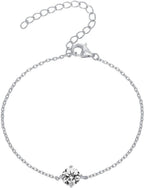 PAVOI 14K Gold Plated Cubic Zirconia Solitaire Diamond Bracelet | Bridesmaid Bracelets | Curb Cable Bracelets for Women