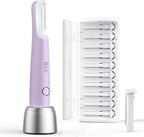 BNU Dermaplaning Tool for Face, Dermaplane Razor for Women Face LED Light Facial Exfoliation & Peach Fuzz Hair Removal, 3 Speeds Rechargeable Sonic Edge Technology 10 Refill Blades Purple
