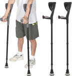 Crutches for Adults (x2) - Lightweight Adjustable Height Axillary Crutch with Comfortable Underarm Pads Non Slip Rubber Tips Premium Aluminum Walking Support for Seniors Injury Recovery Mobility Aid